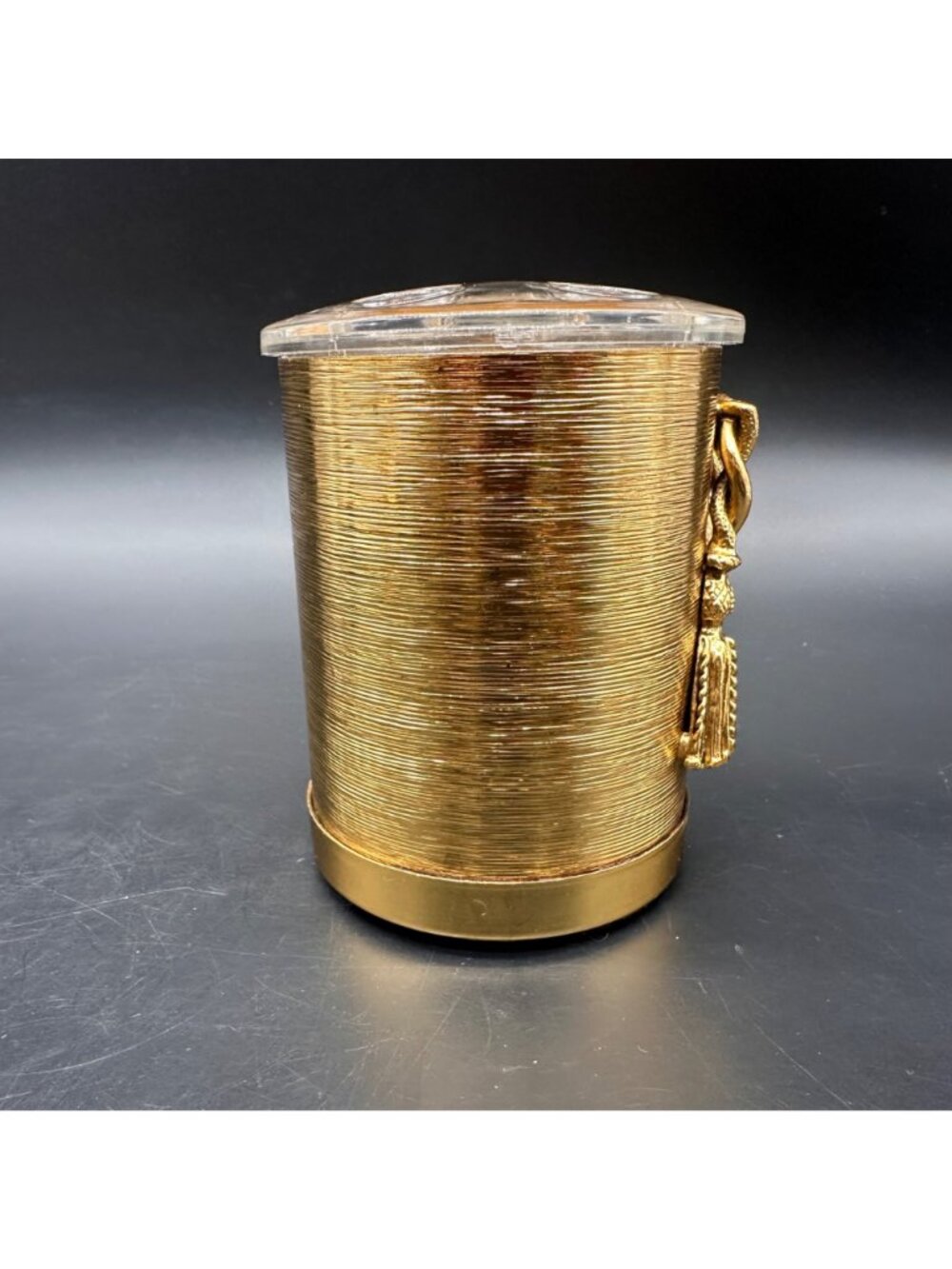 Vintage Gold Hollywood Regency Toothbrush Holder Tassel Stylebuilt USA Retro - Picture 5 of 13